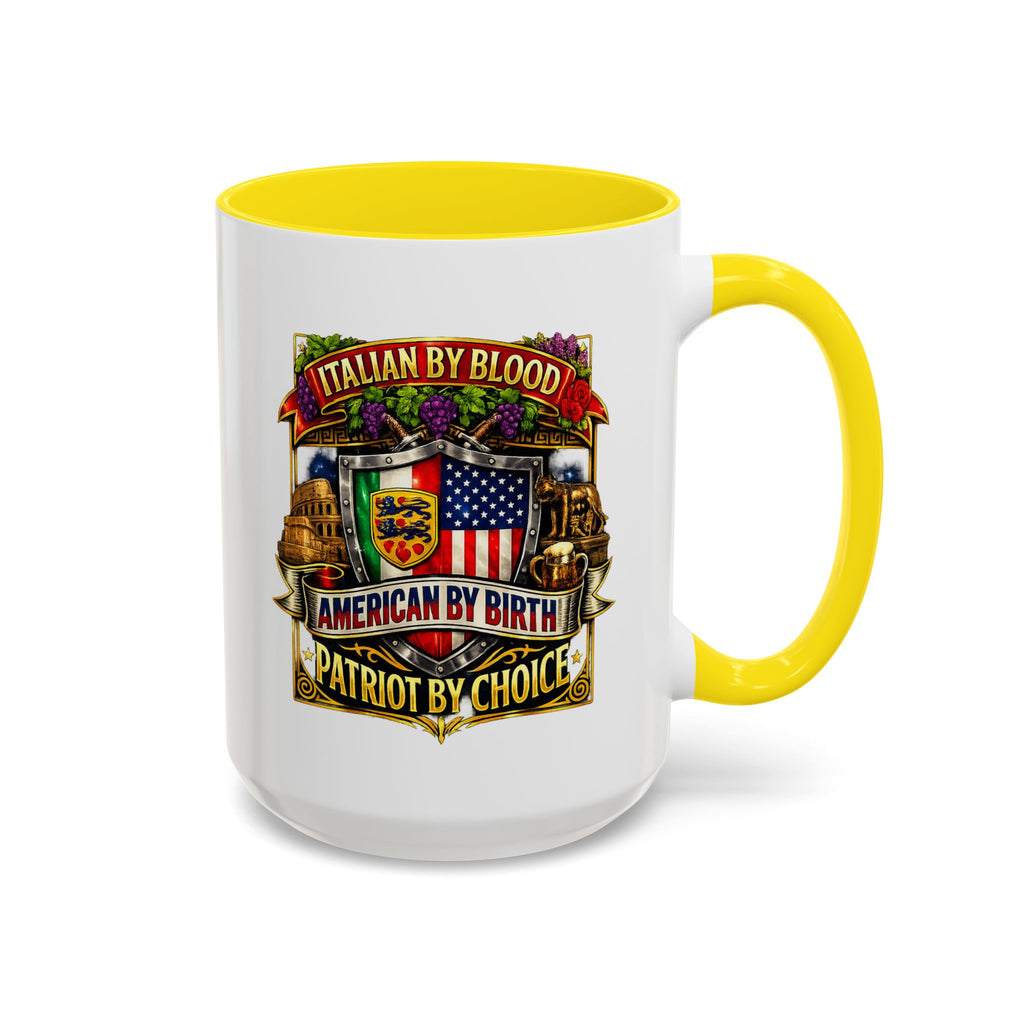 Italian by Blood American by Birth "Patriot by Choice" Accent Coffee Mug (11/15oz)