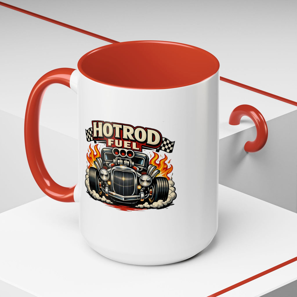 Hot Rod Fuel Coffee Mug — Vintage Muscle Car Racing Accent Mug