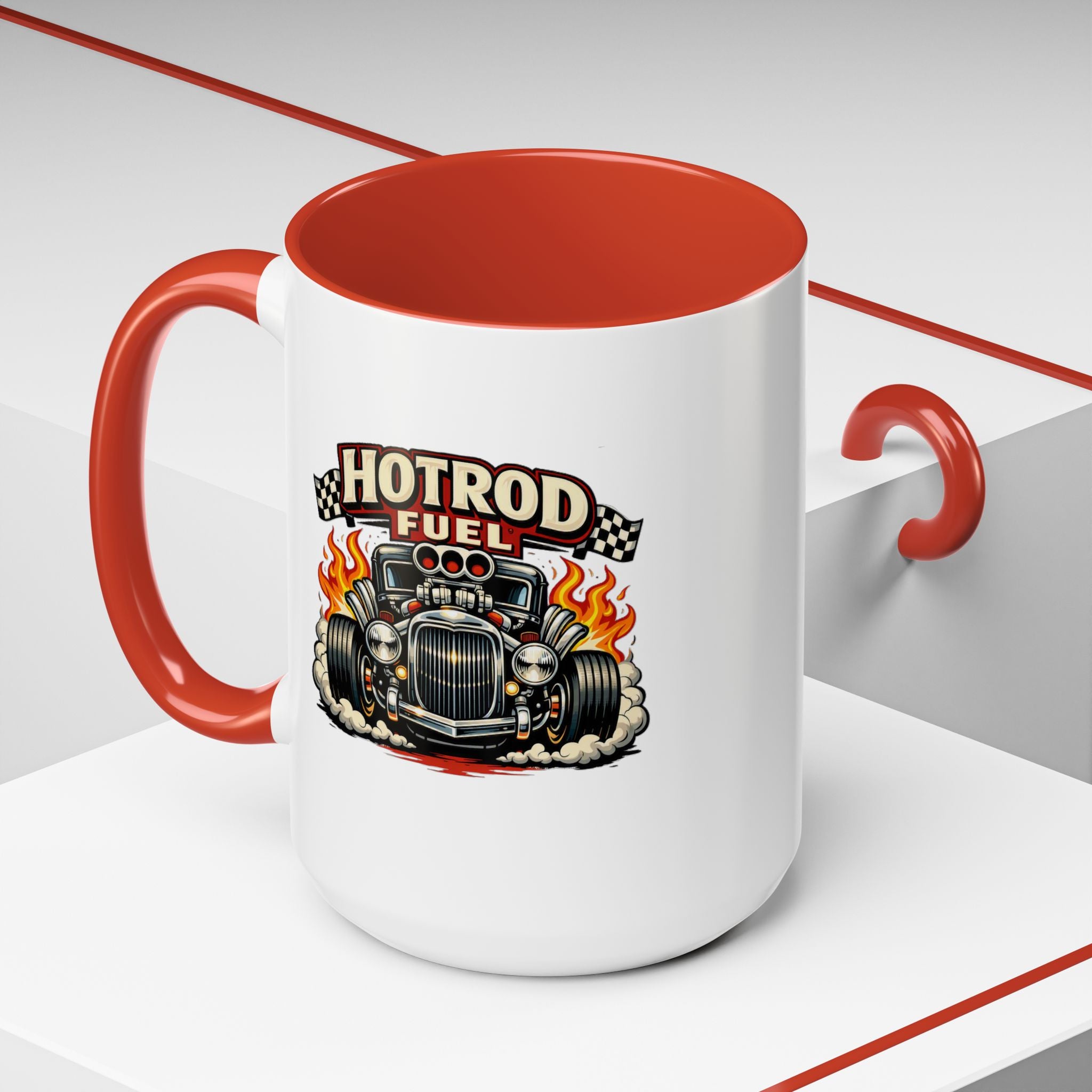 Hot Rod Fuel Coffee Mug — Vintage Muscle Car Racing Accent Mug