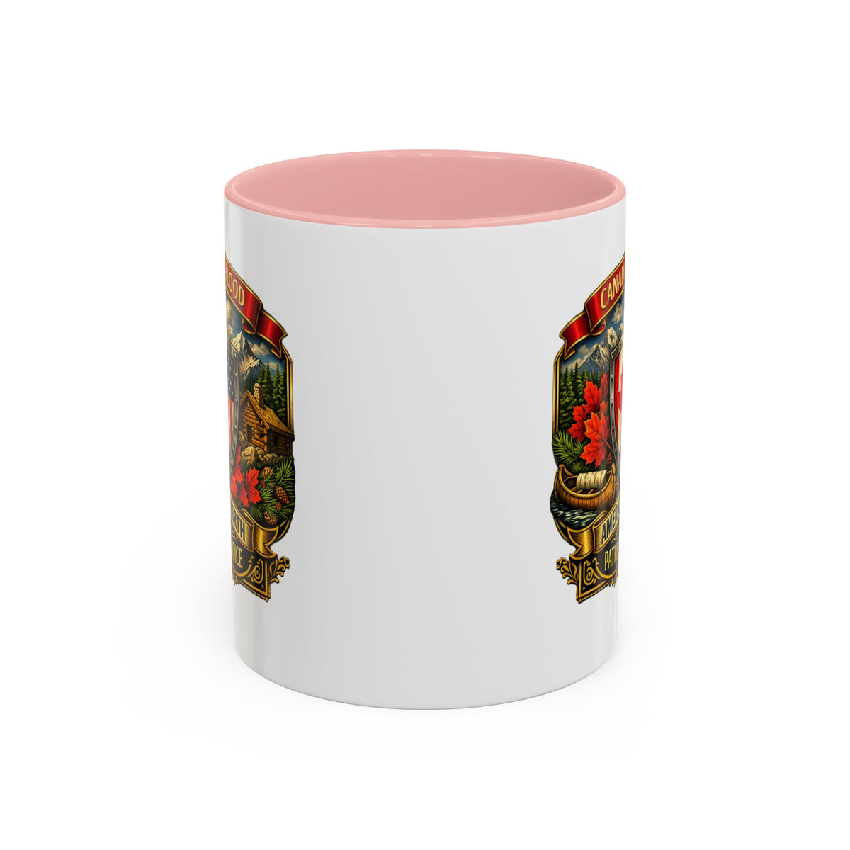 Canadian/American Pride Coat of Arms Accent Coffee Mug (11/15oz)