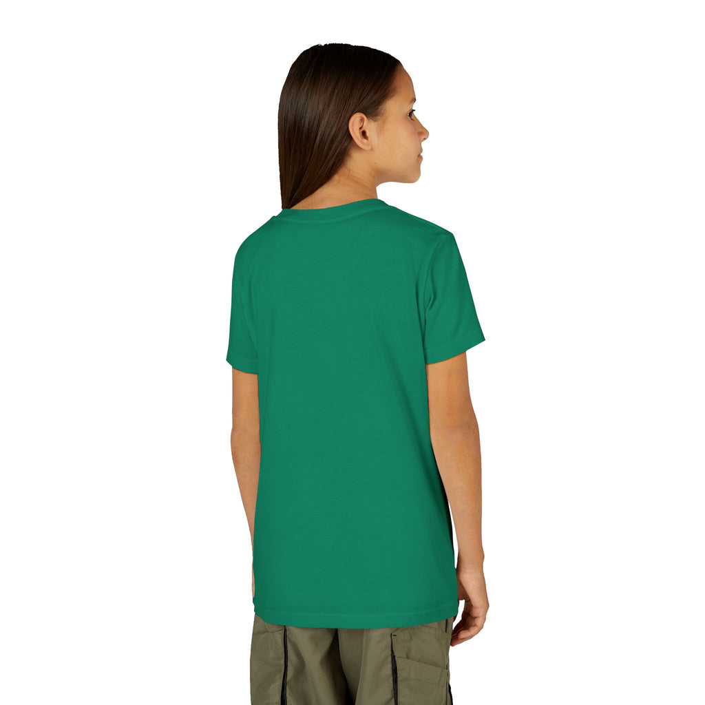 Youth Tee — Rodeo Cowgirl with Patriotic Barrel Graphic