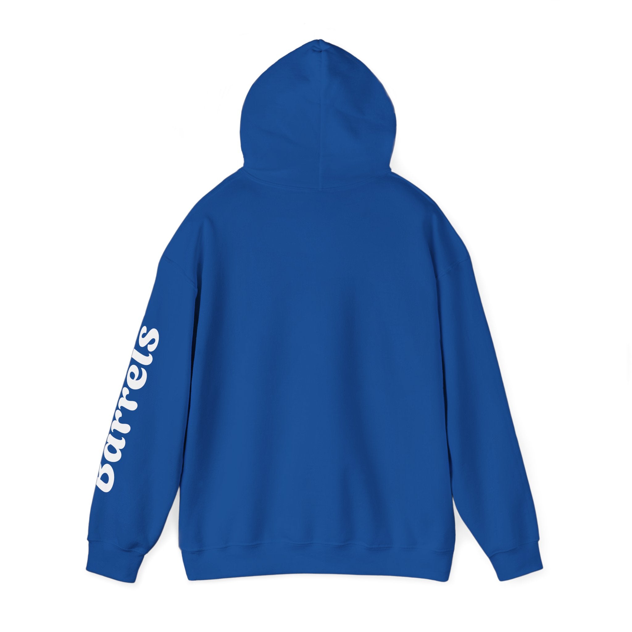 Cowgirl Barrel Racing Hoodie — Western Rodeo Pullover with 'barrels' Sleeve Text