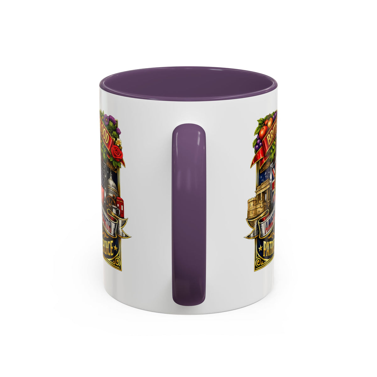 British Pride Coffee Mug — "British by Blood, American by Birth, Patriot by Choice" Patriotic Ceramic Mug