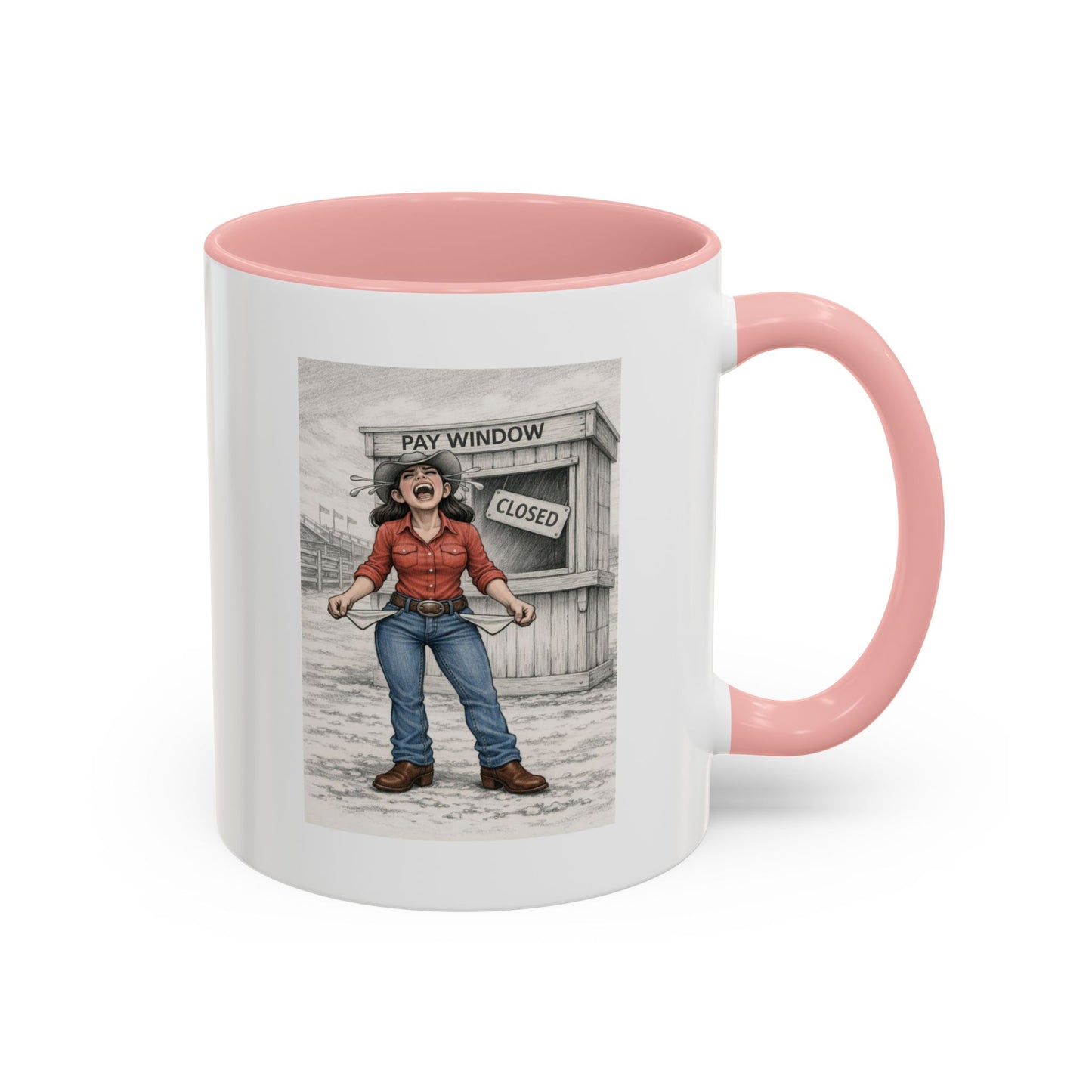 Out of the Money Barrel Racing Coffee Mug — Rodeo Cowgirl Accent Mug (11/15 oz)