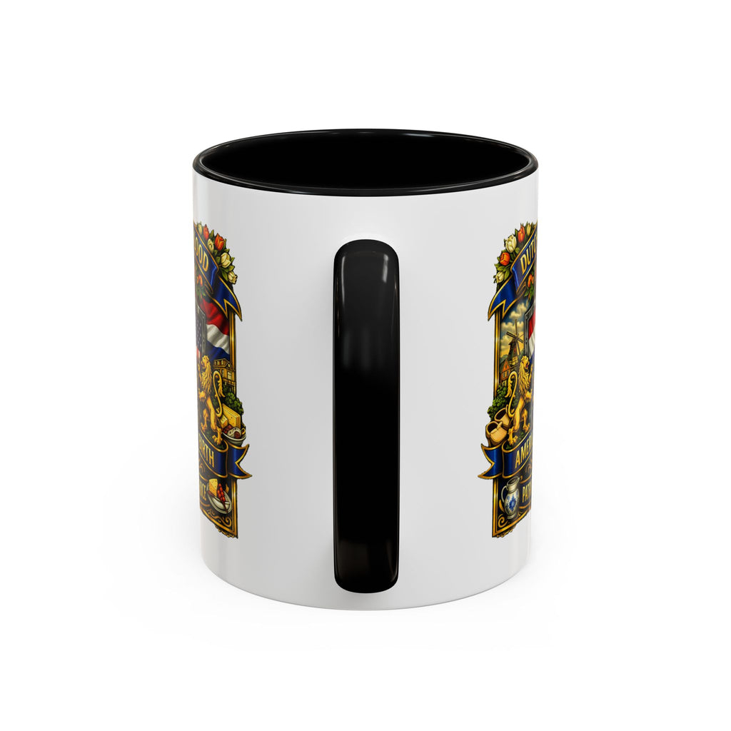 Dutch/American Pride Mug with Vintage Botanical Crest Design