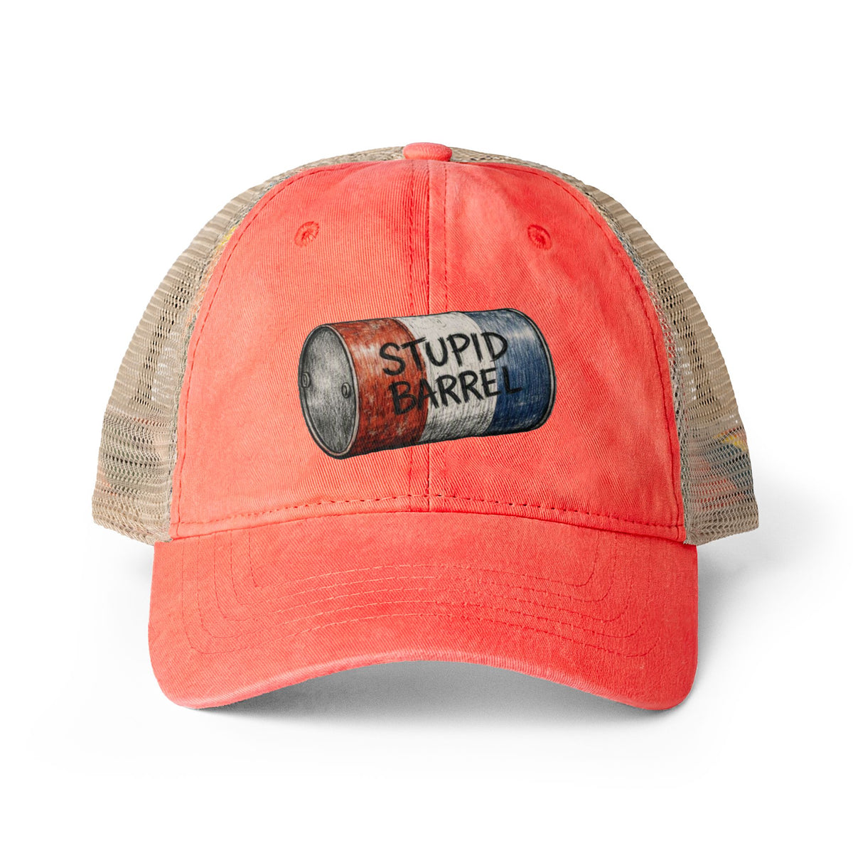 Women's "Stupid Barrel" Washed Mesh-Back Cap - One Size fits All