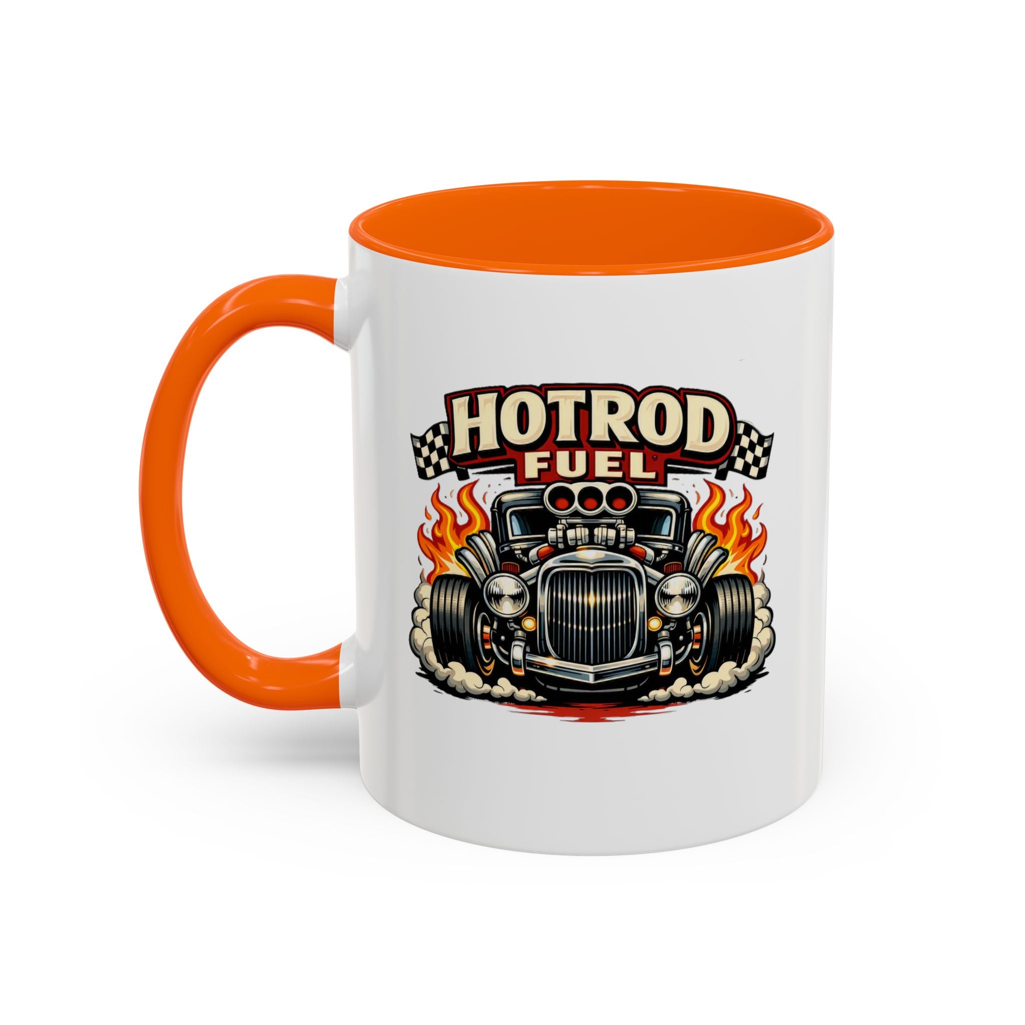 Hot Rod Fuel Coffee Mug — Vintage Muscle Car Racing Accent Mug