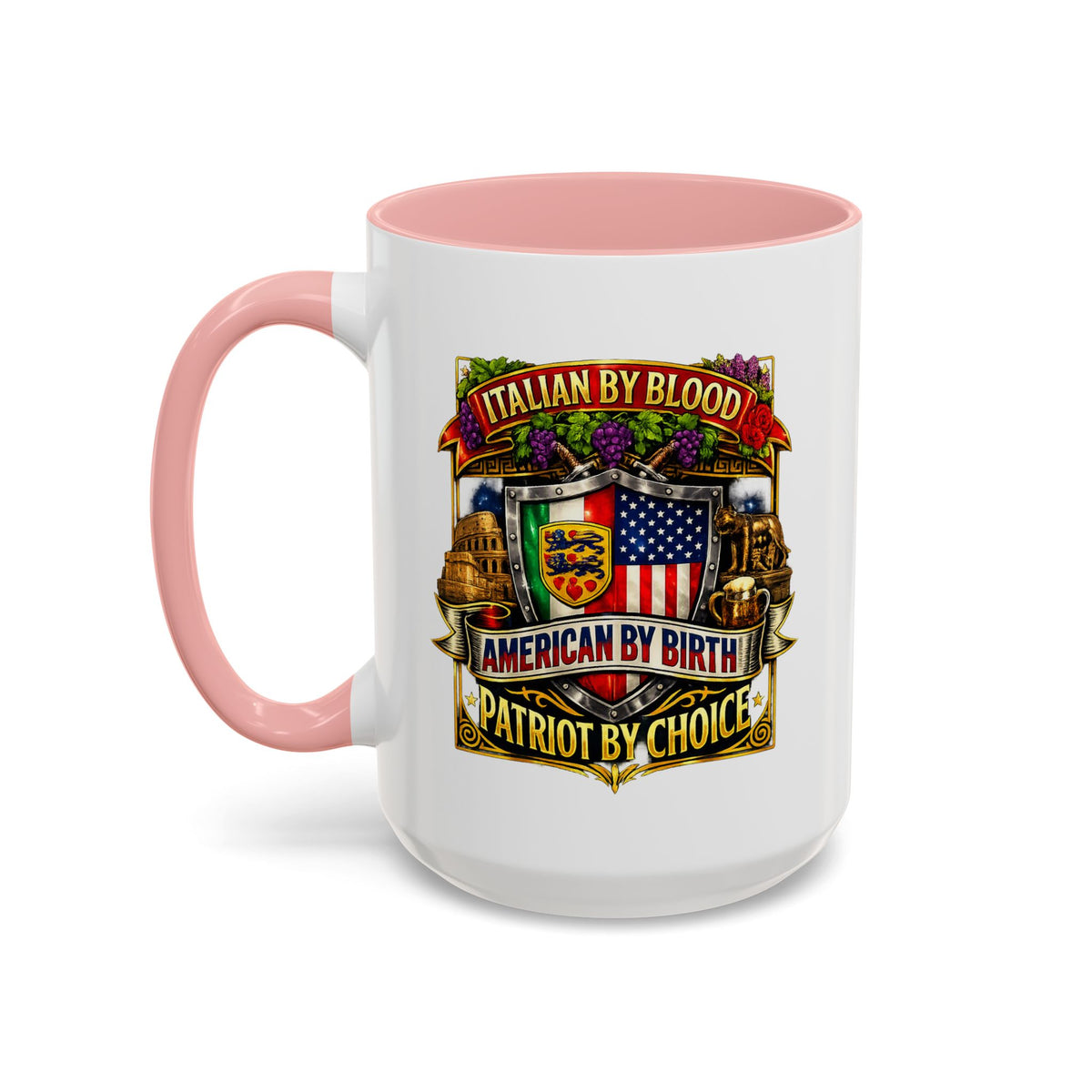 Italian by Blood American by Birth "Patriot by Choice" Accent Coffee Mug (11/15oz)