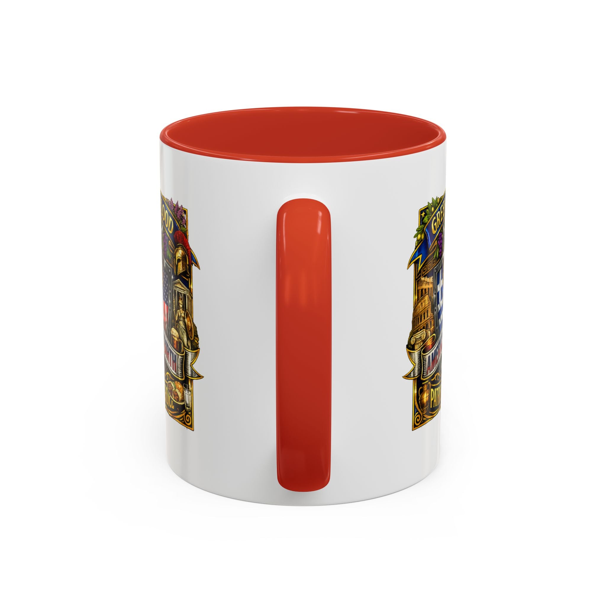 Greek by Blood, American by Birth Accent Coffee Mug – Patriotic Greek Heritage 11/15oz