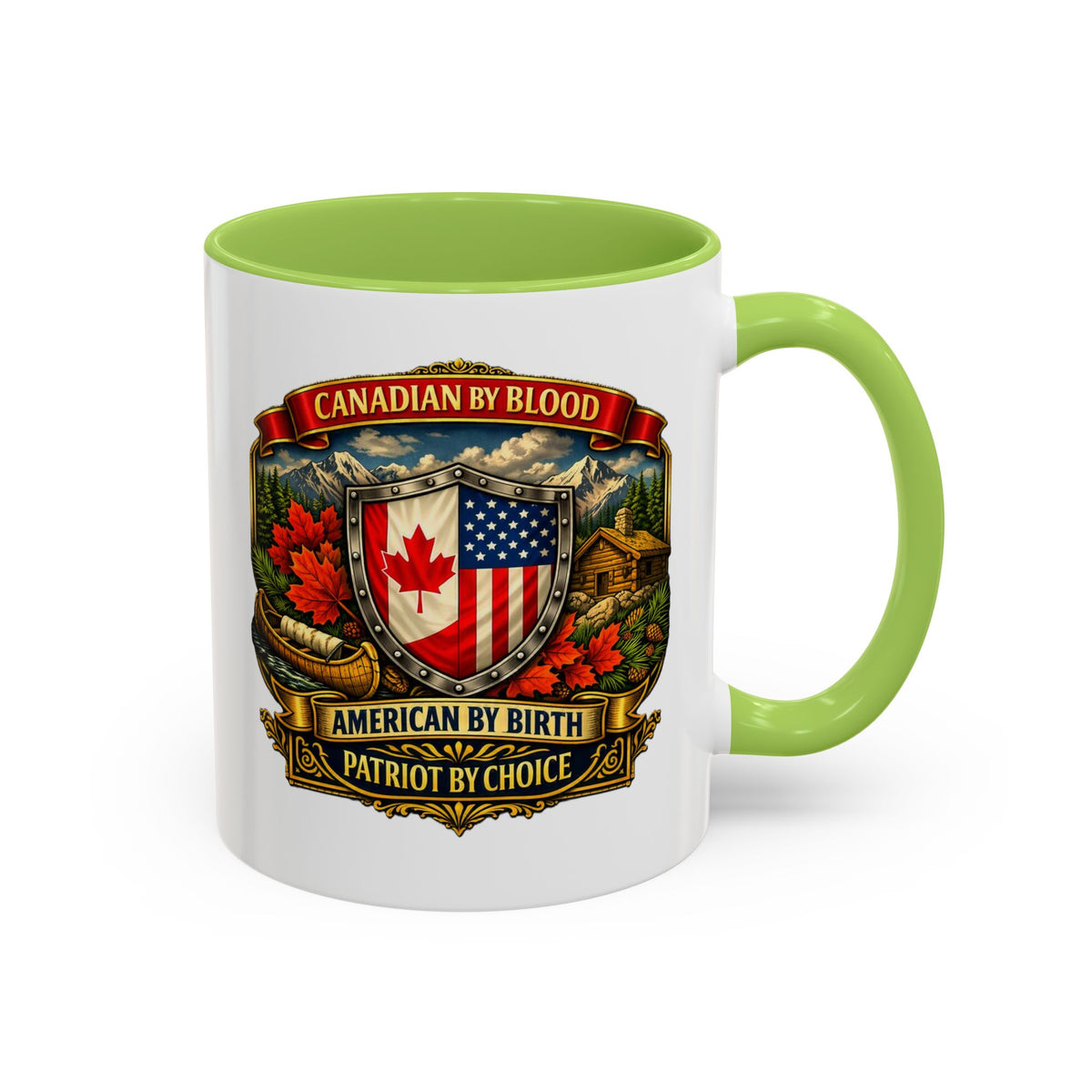 Canadian/American Pride Coat of Arms Accent Coffee Mug (11/15oz)