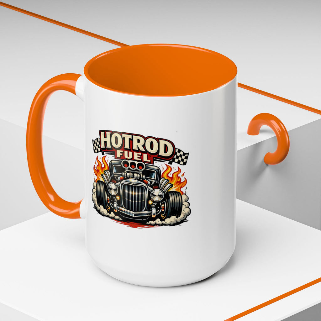 Hot Rod Fuel Coffee Mug — Vintage Muscle Car Racing Accent Mug