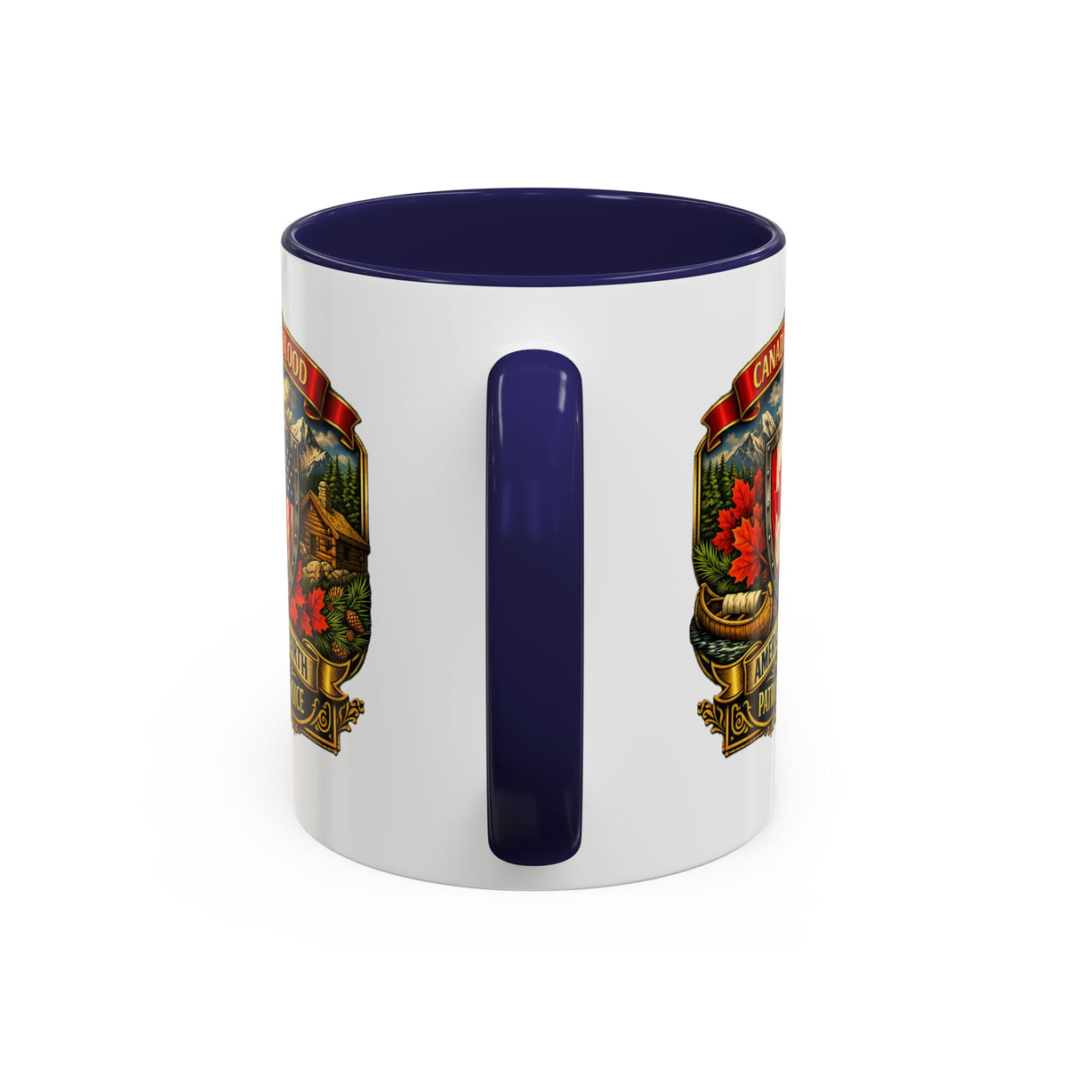 Canadian/American Pride Coat of Arms Accent Coffee Mug (11/15oz)