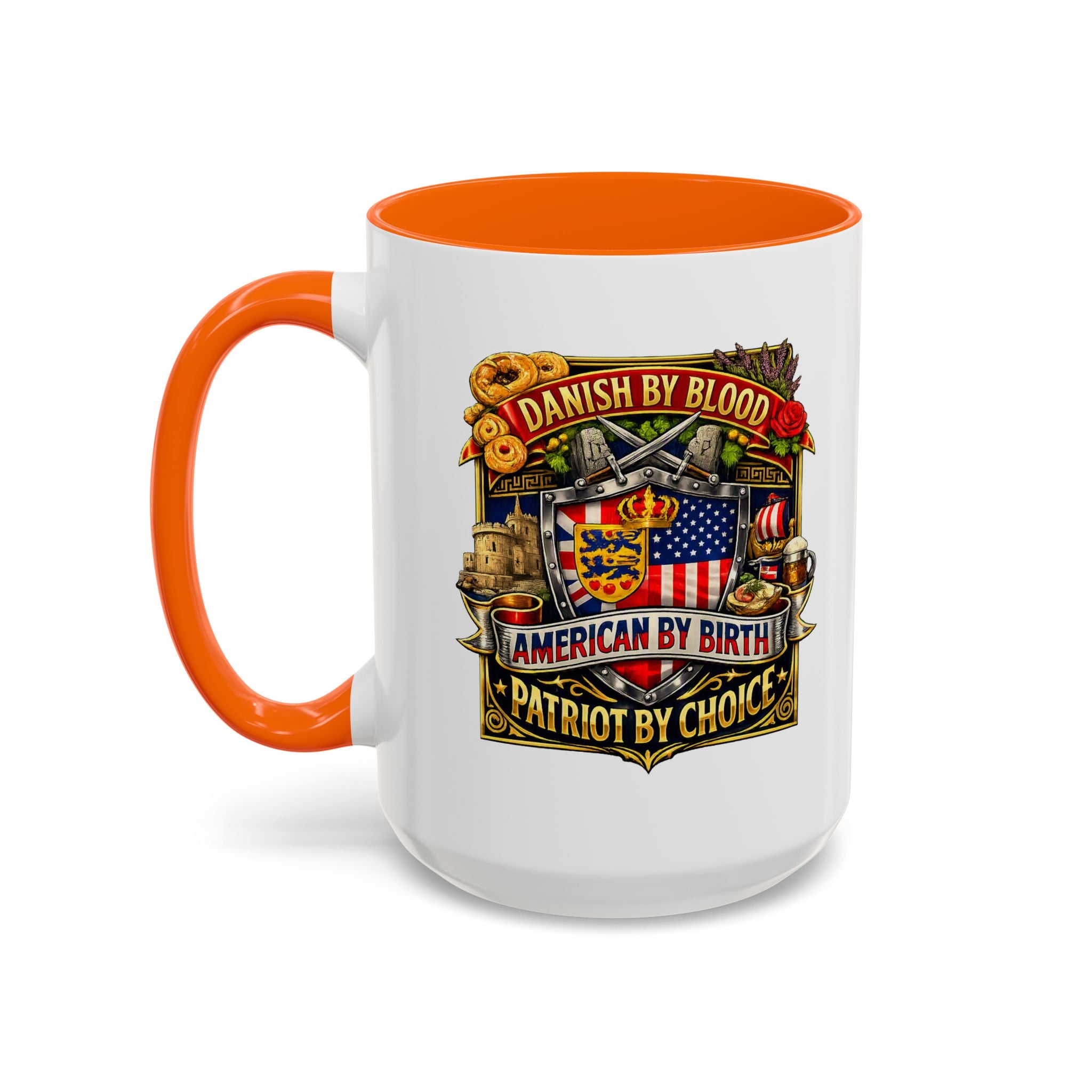 Danish/American Pride Danish by Blood, American by Birth Accent Coffee Mug (11/15oz)