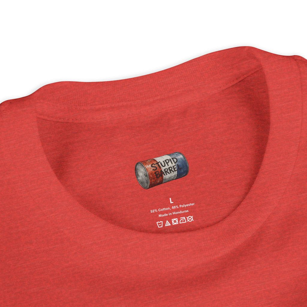 Youth Tee — Rodeo Cowgirl with Patriotic Barrel Graphic