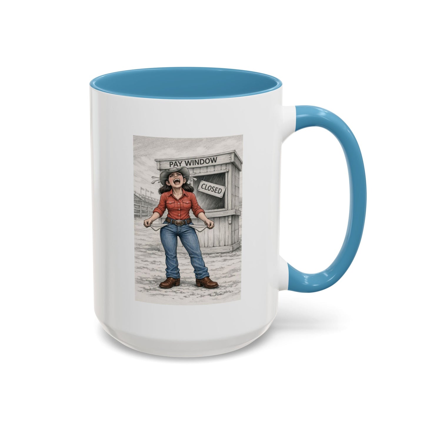Out of the Money Barrel Racing Coffee Mug — Rodeo Cowgirl Accent Mug (11/15 oz)