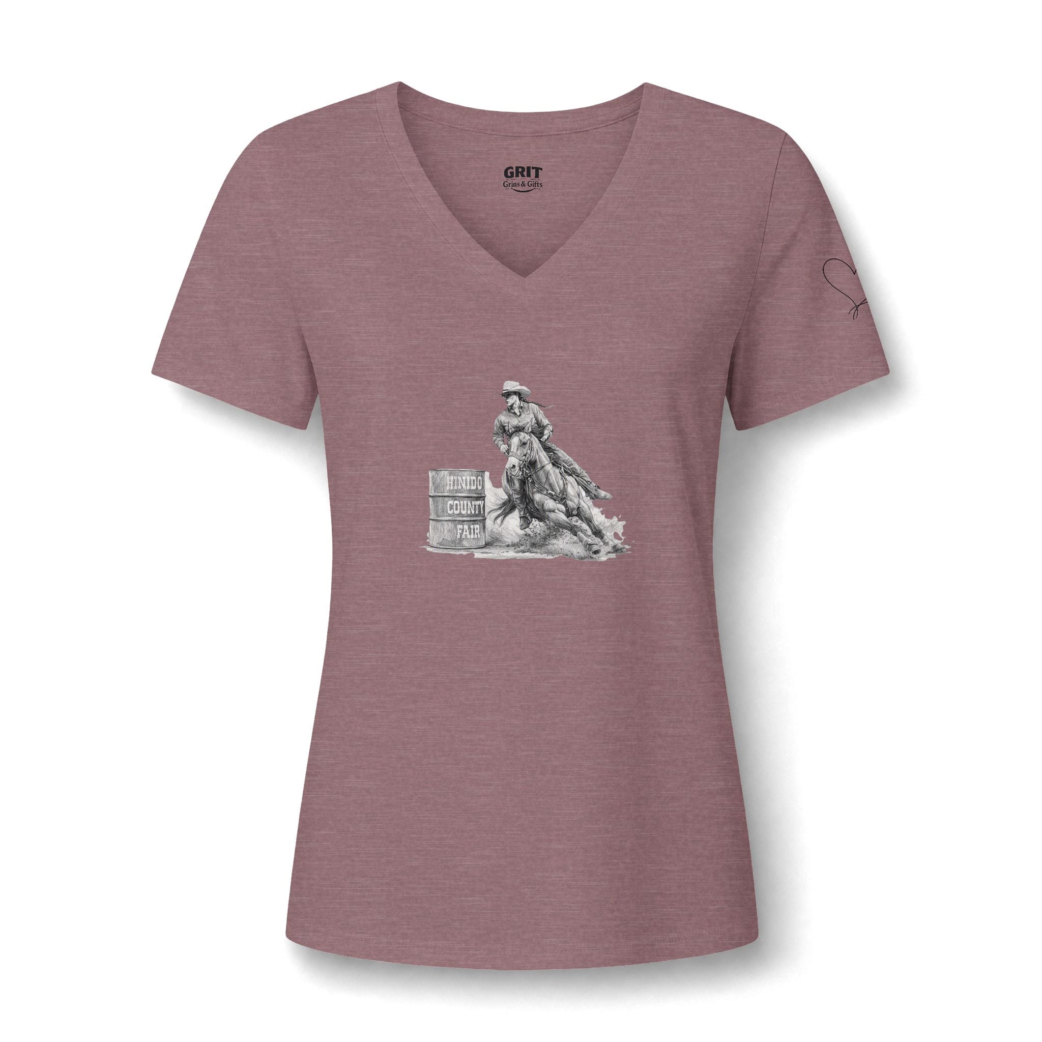Cowgirl Barrel Racer V-Neck Tee — Rodeo Western Women's Shirt
