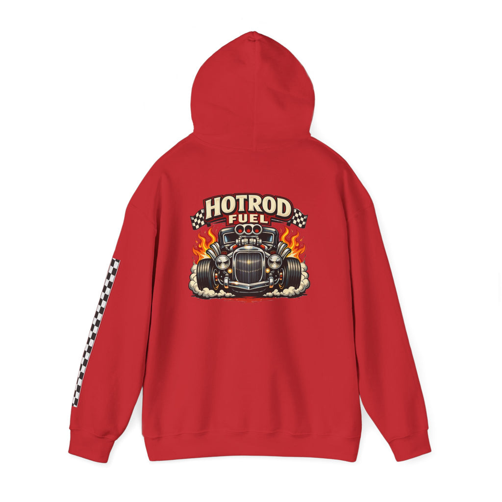 Hot Rod Hoodie — "Hot Rod Fuel" Vintage Car Racing Pullover