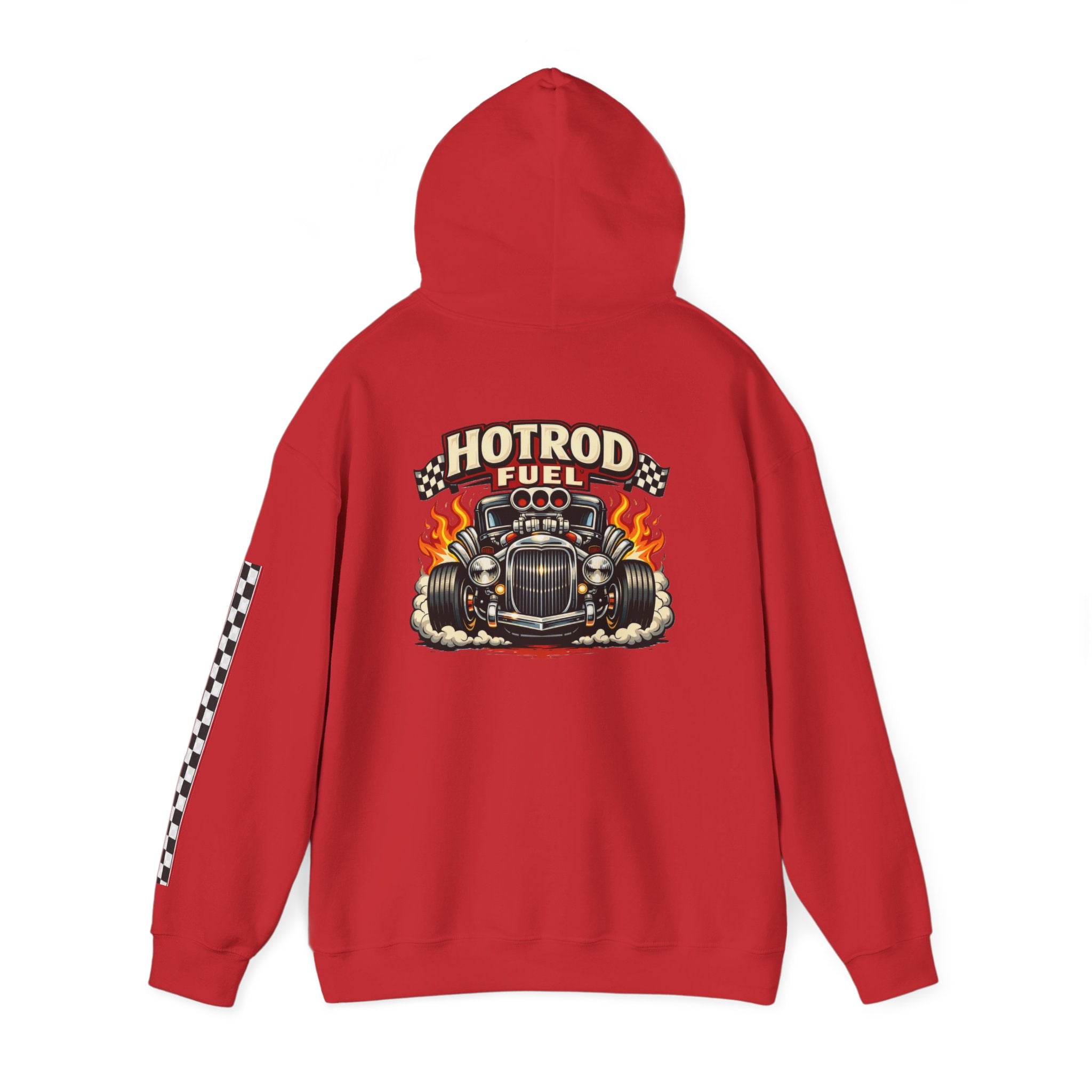 Hot Rod Hoodie — "Hot Rod Fuel" Vintage Car Racing Pullover