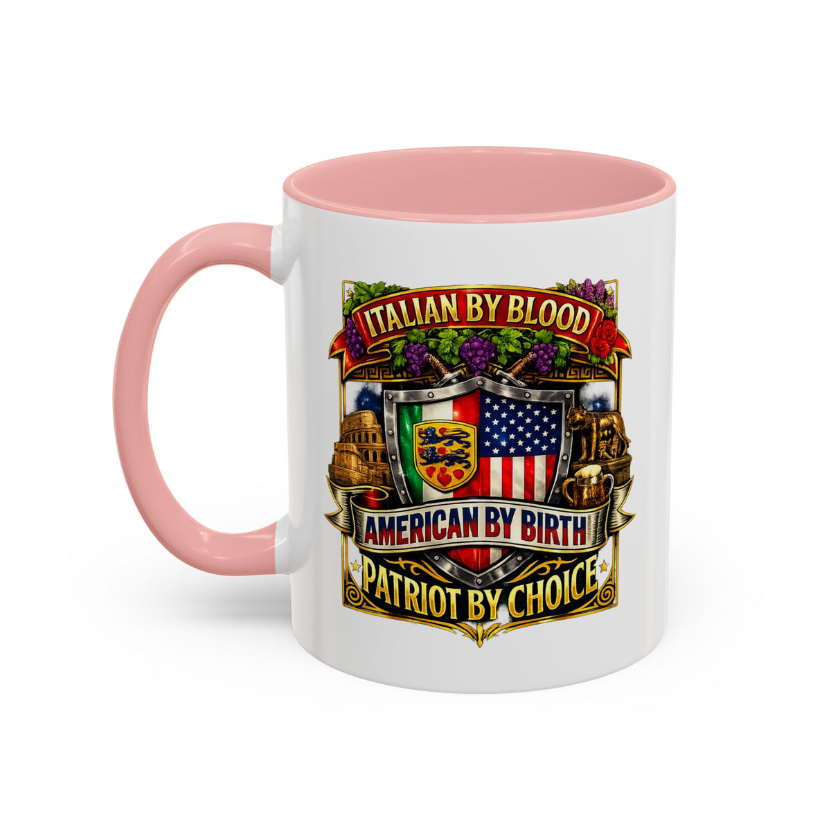 Italian by Blood American by Birth "Patriot by Choice" Accent Coffee Mug (11/15oz)