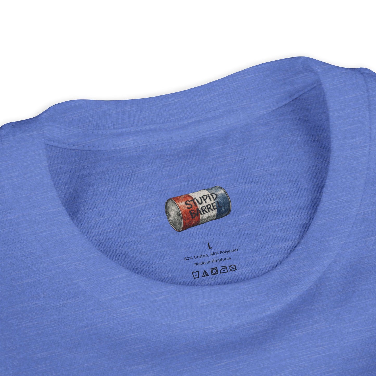 Youth Tee — Rodeo Cowgirl with Patriotic Barrel Graphic