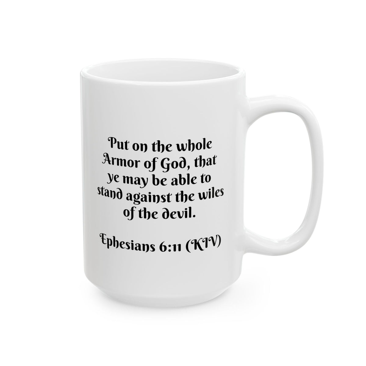 Christian inspirational Ceramic Mug – "Armor of God" Coffee Cup (15oz)