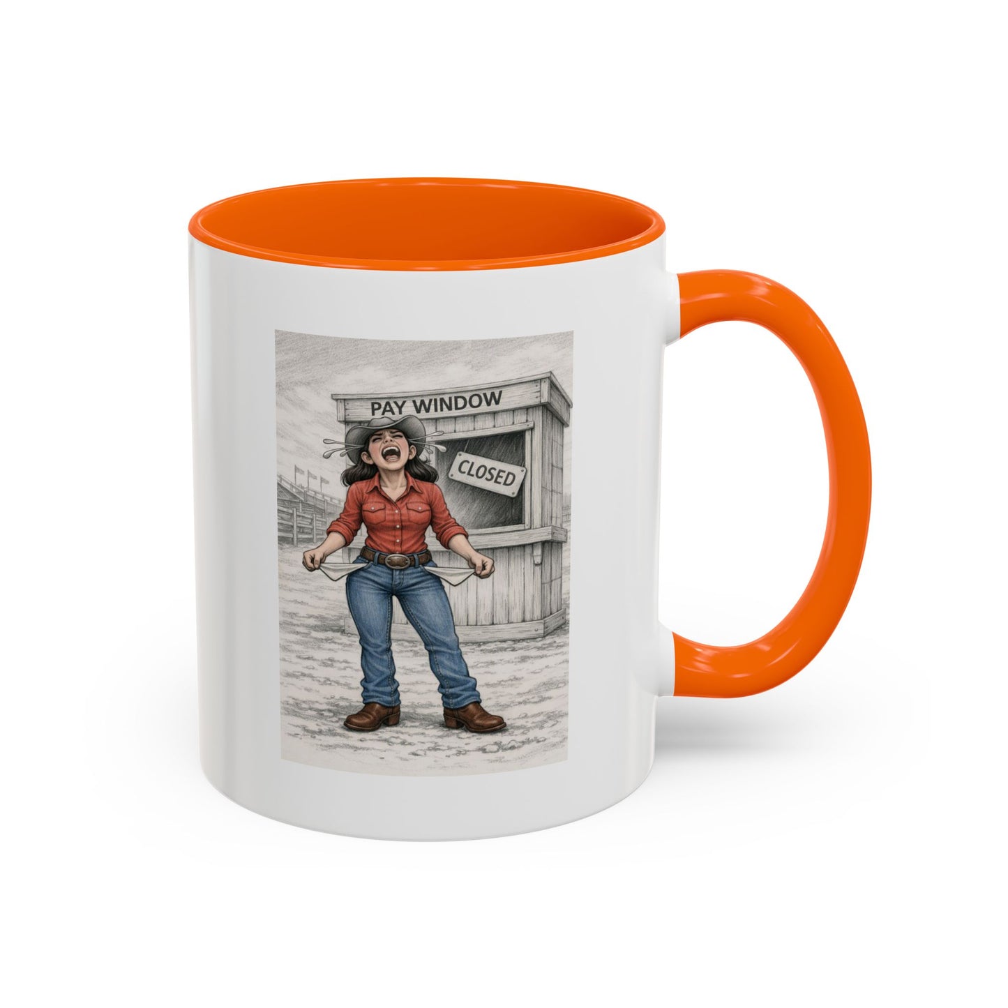 Out of the Money Barrel Racing Coffee Mug — Rodeo Cowgirl Accent Mug (11/15 oz)