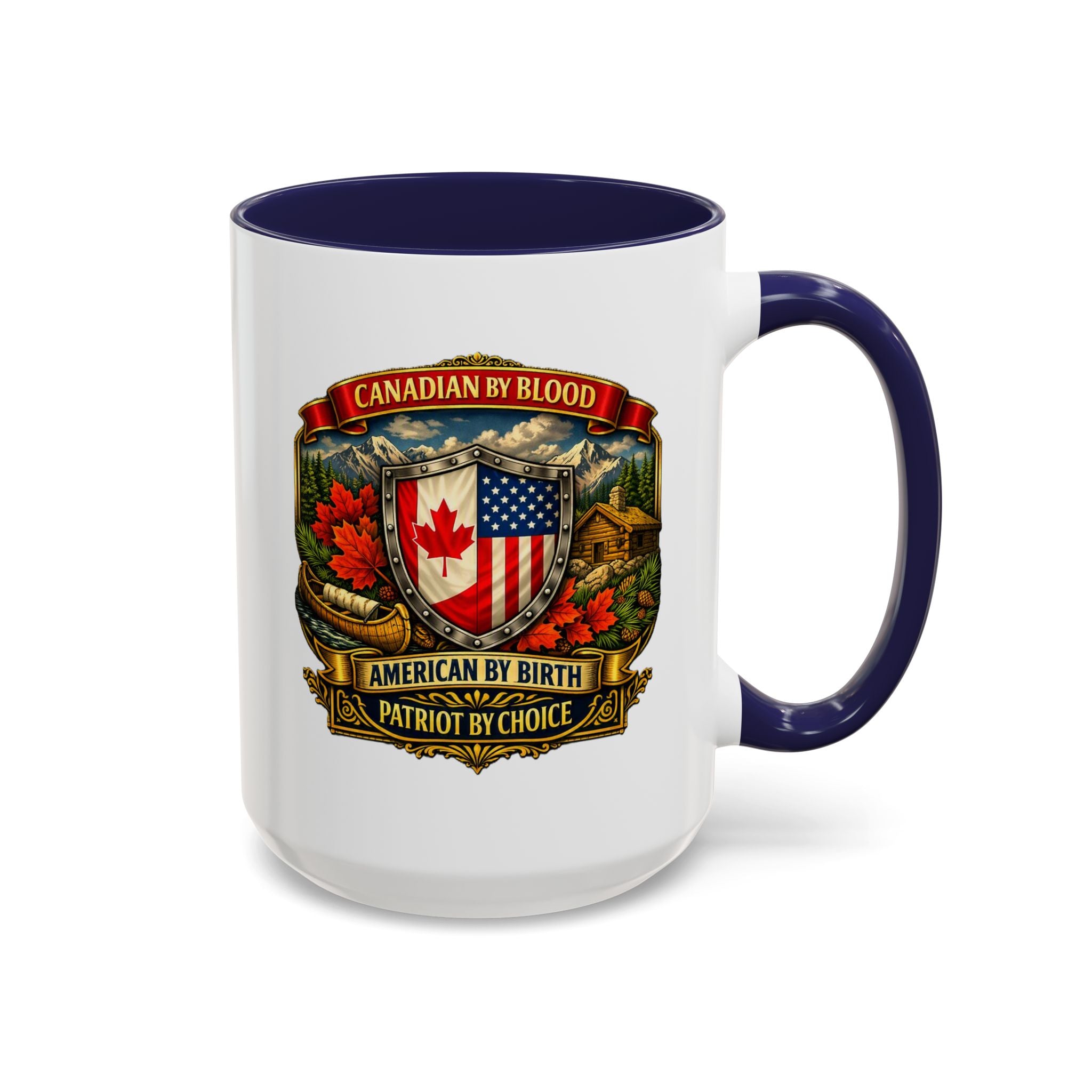 Canadian/American Pride Coat of Arms Accent Coffee Mug (11/15oz)