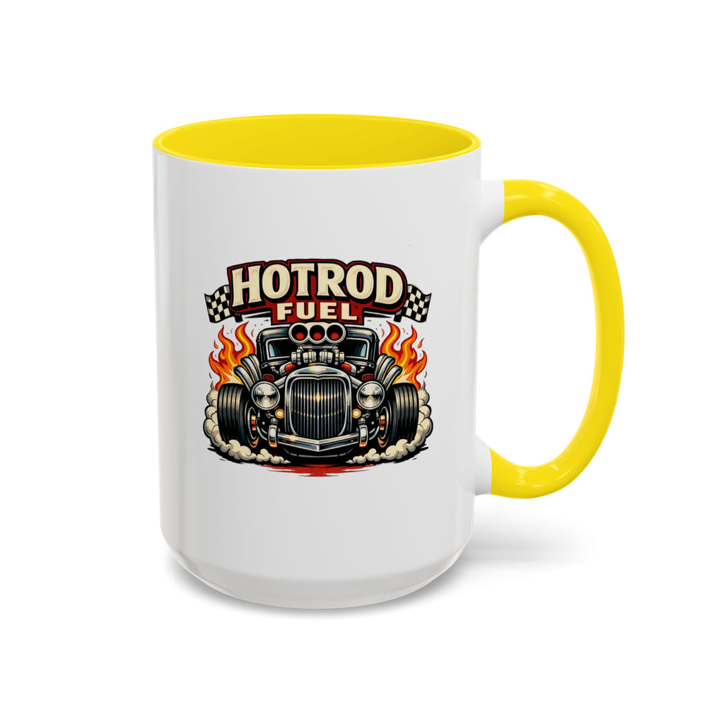 Hot Rod Fuel Coffee Mug — Vintage Muscle Car Racing Accent Mug