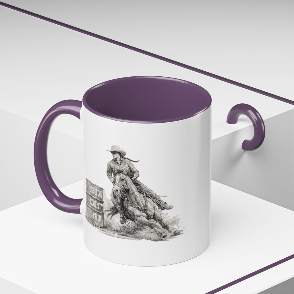 Barrel Racing Coffee Mug — "Horse and Rider Focused on the Next Barrel"