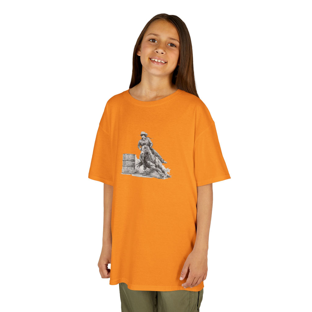 Kids T-Shirt — 'Always Keep Your Eye On the Next Barrel' Cowgirl Graphic