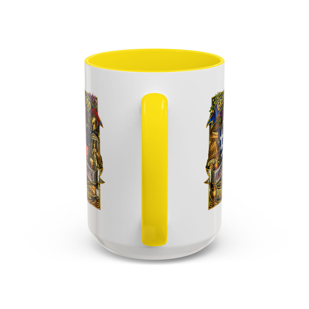 Greek by Blood, American by Birth Accent Coffee Mug – Patriotic Greek Heritage 11/15oz