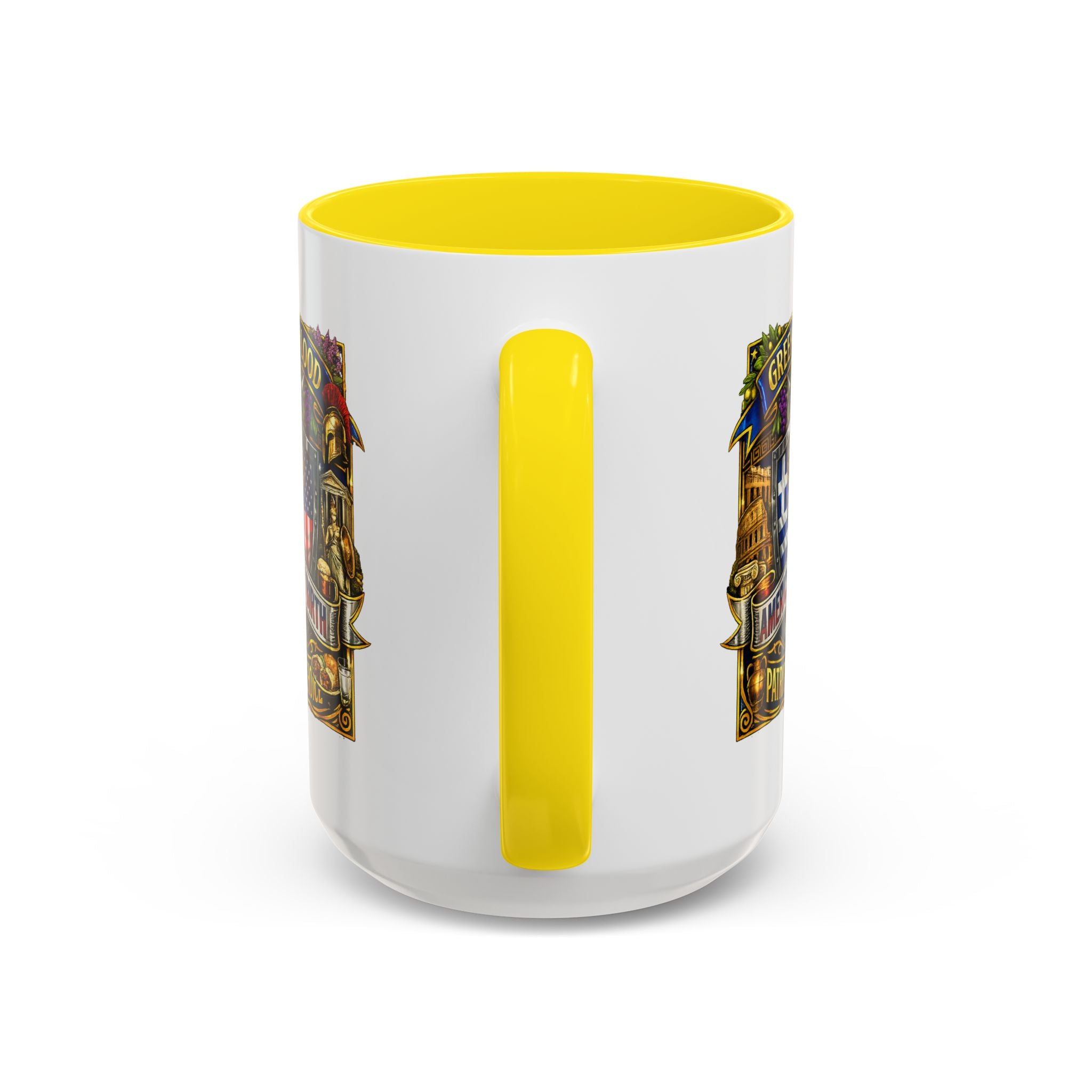 Greek by Blood, American by Birth Accent Coffee Mug – Patriotic Greek Heritage 11/15oz