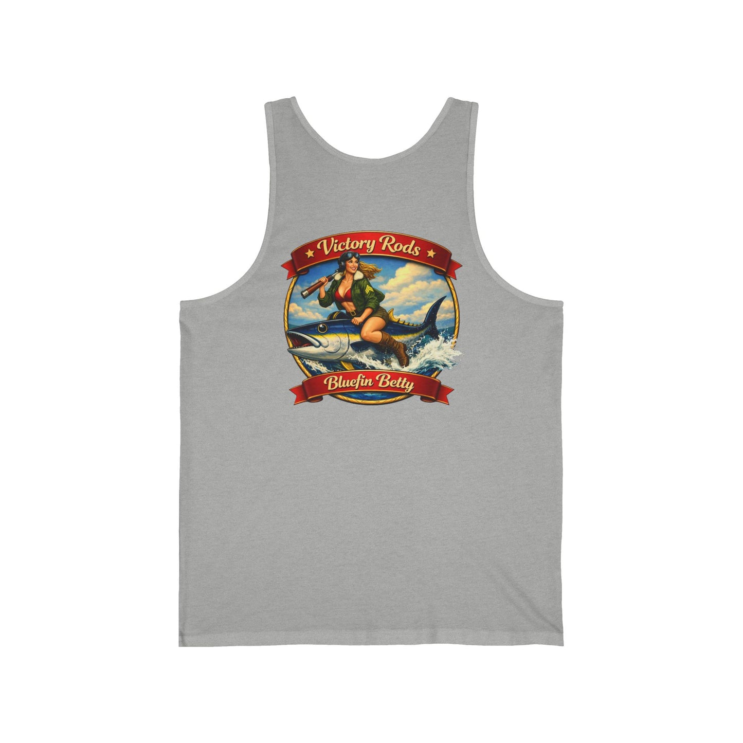 Victory Rods Pinup Tank Top — 'Bluefin Betty' Vintage Bomber Girl Graphic