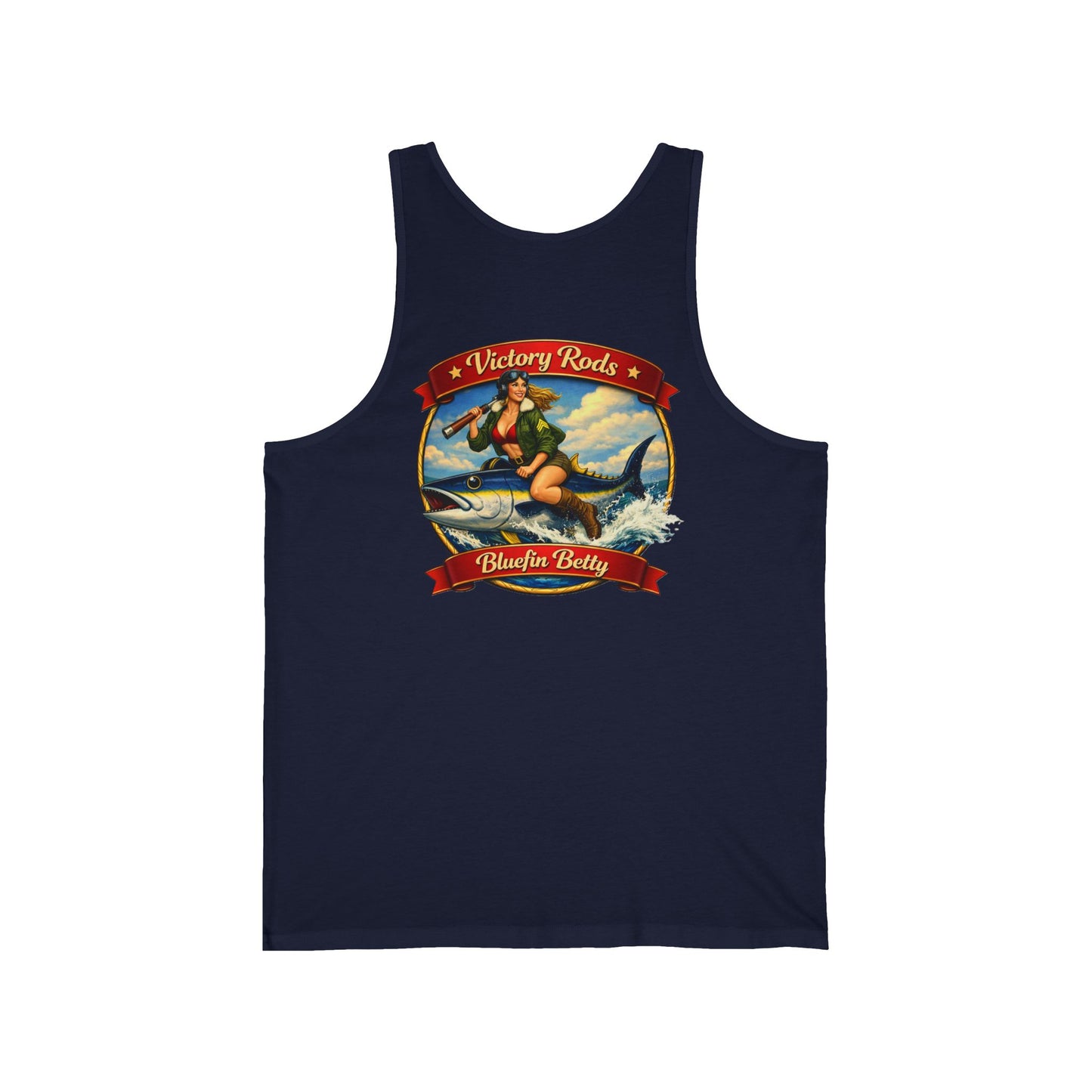 Victory Rods Pinup Tank Top — 'Bluefin Betty' Vintage Bomber Girl Graphic