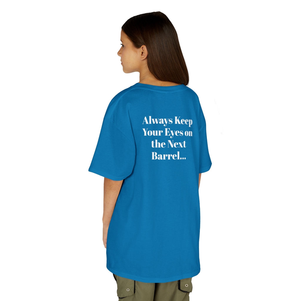 Kids T-Shirt — 'Always Keep Your Eye On the Next Barrel' Cowgirl Graphic