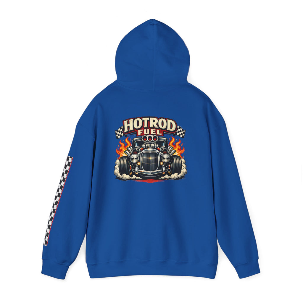 Hot Rod Hoodie — "Hot Rod Fuel" Vintage Car Racing Pullover