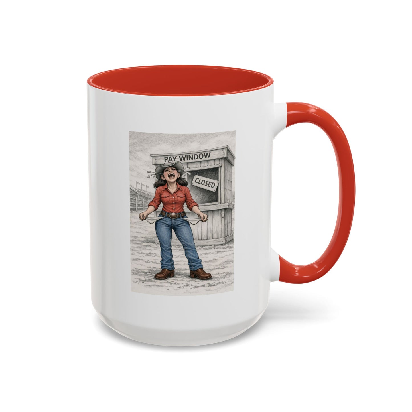 Out of the Money Barrel Racing Coffee Mug — Rodeo Cowgirl Accent Mug (11/15 oz)