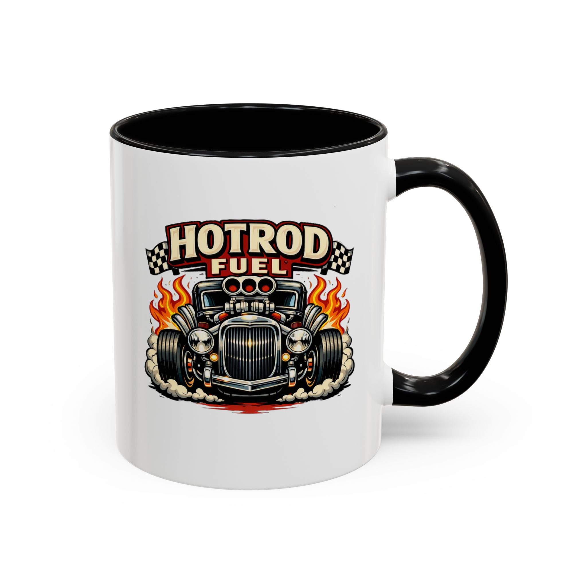 Hot Rod Fuel Coffee Mug — Vintage Muscle Car Racing Accent Mug