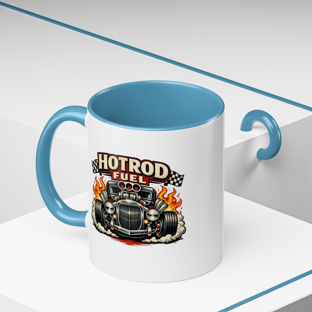 Hot Rod Fuel Coffee Mug — Vintage Muscle Car Racing Accent Mug