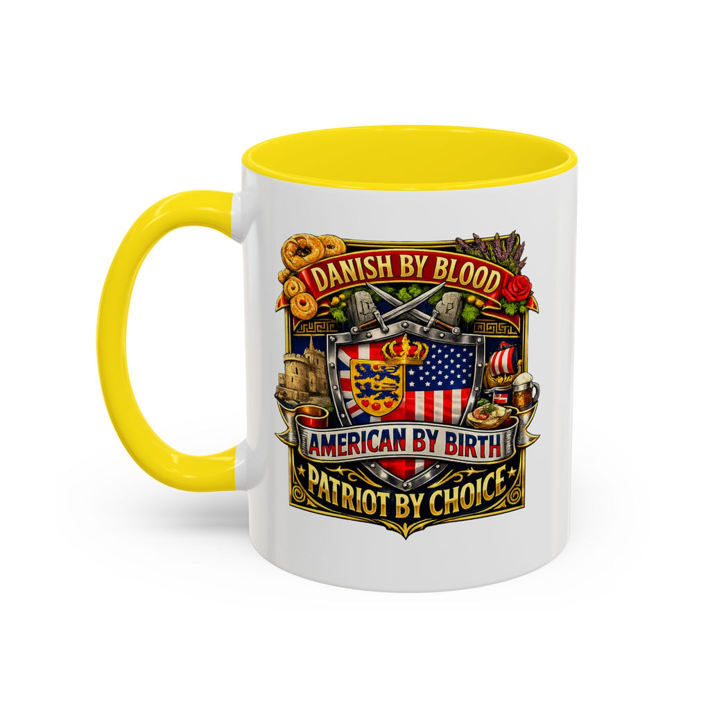 Danish/American Pride Danish by Blood, American by Birth Accent Coffee Mug (11/15oz)