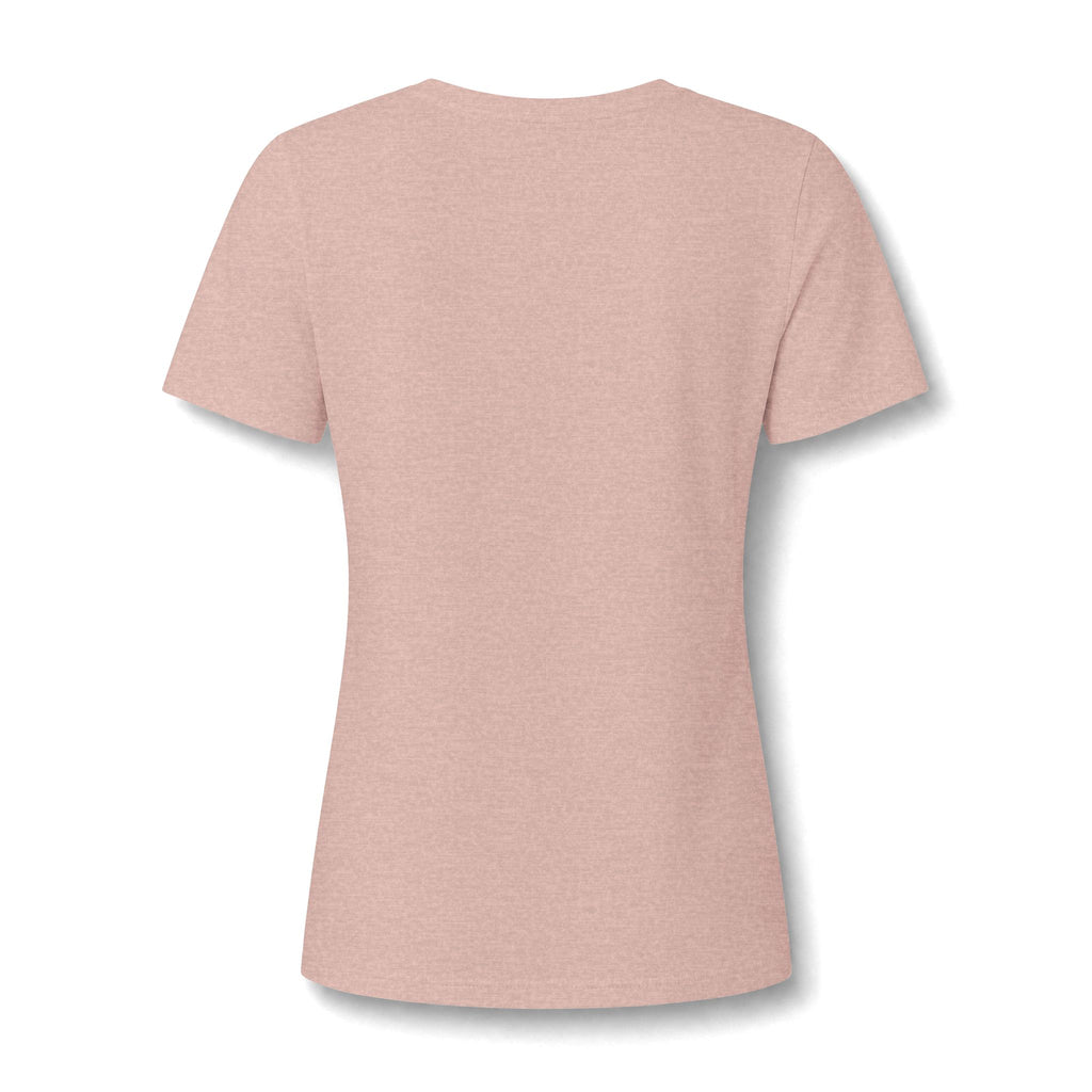 Women's V-Neck Tee — Floral Turquoise Bull Skull Graphic