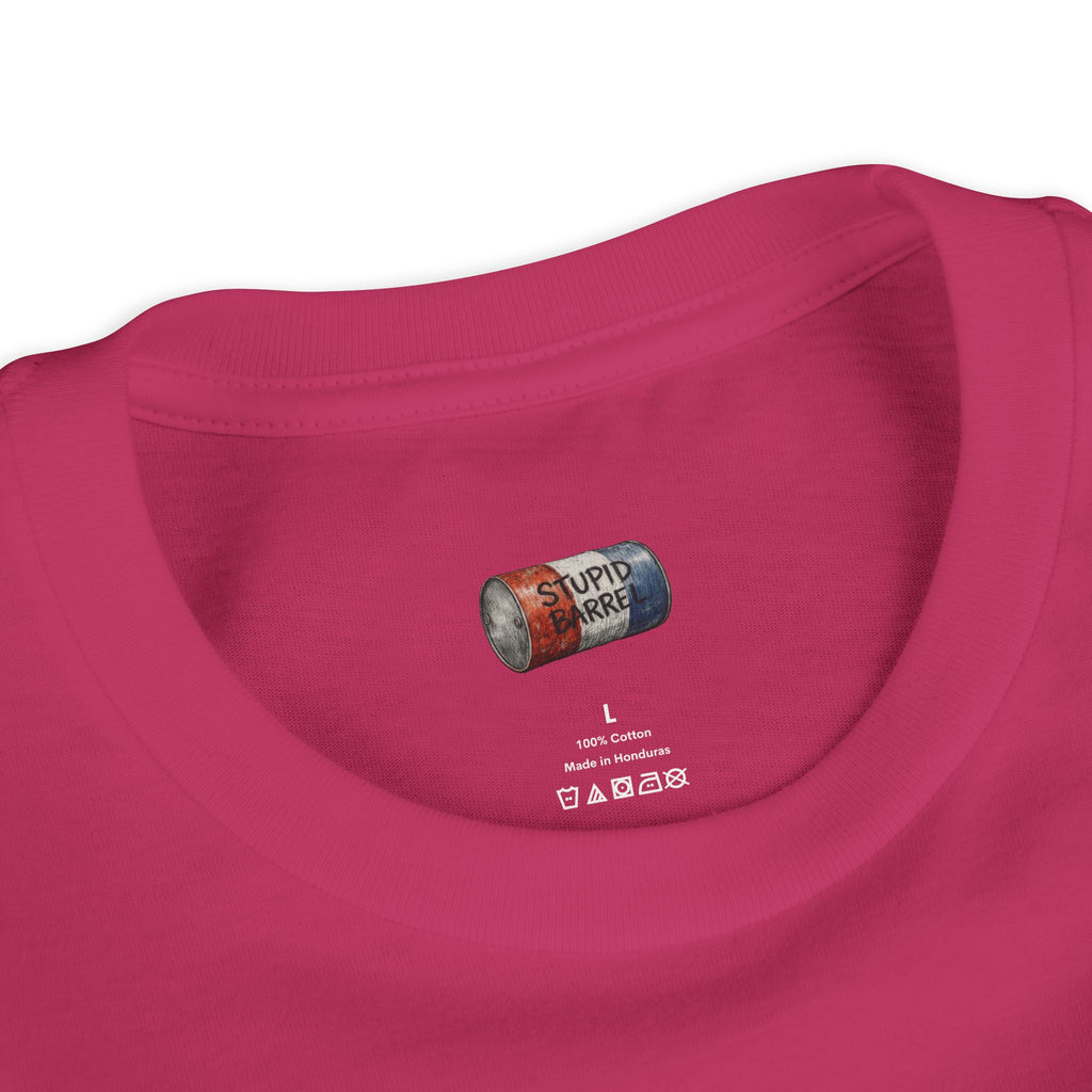 Youth Tee — Rodeo Cowgirl with Patriotic Barrel Graphic