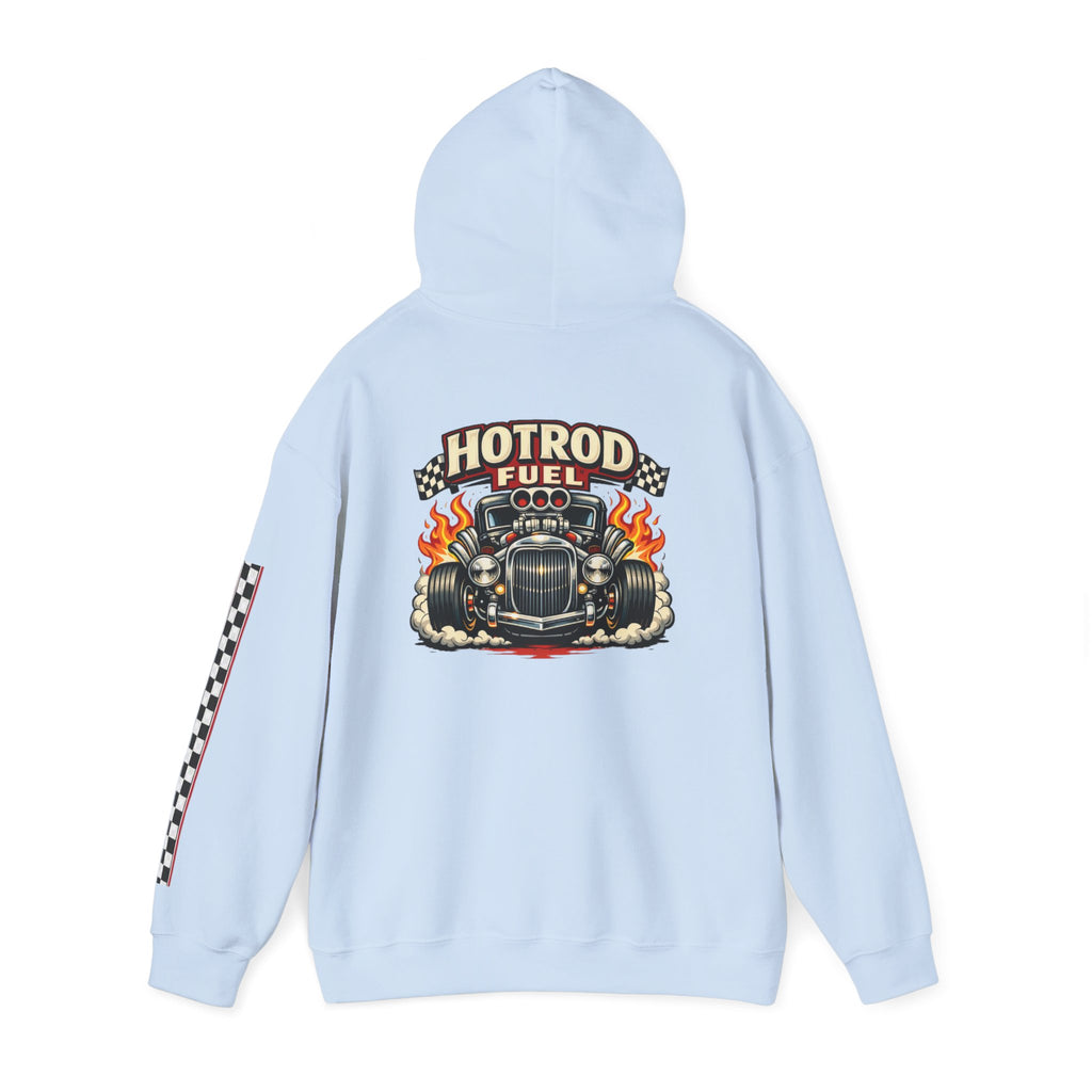 Hot Rod Hoodie — "Hot Rod Fuel" Vintage Car Racing Pullover