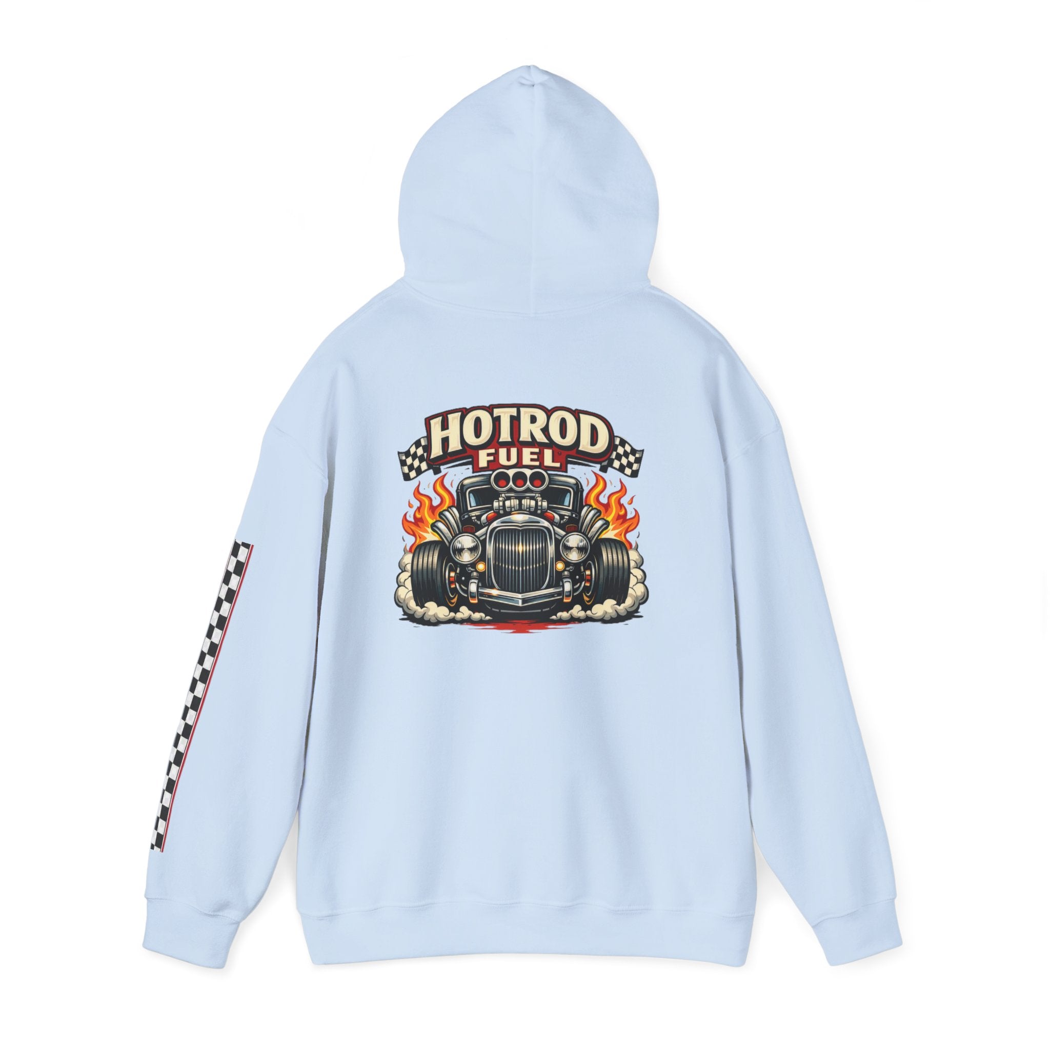 Hot Rod Hoodie — "Hot Rod Fuel" Vintage Car Racing Pullover