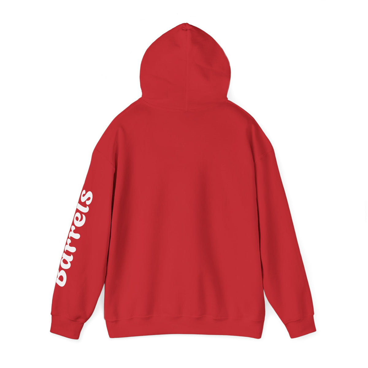 Cowgirl Barrel Racing Hoodie — Western Rodeo Pullover with 'barrels' Sleeve Text