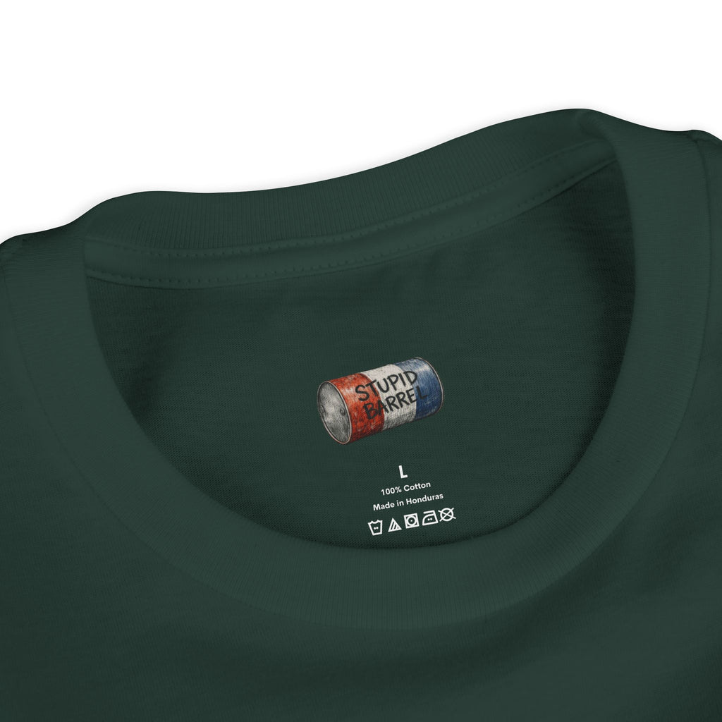 Youth Tee — Rodeo Cowgirl with Patriotic Barrel Graphic
