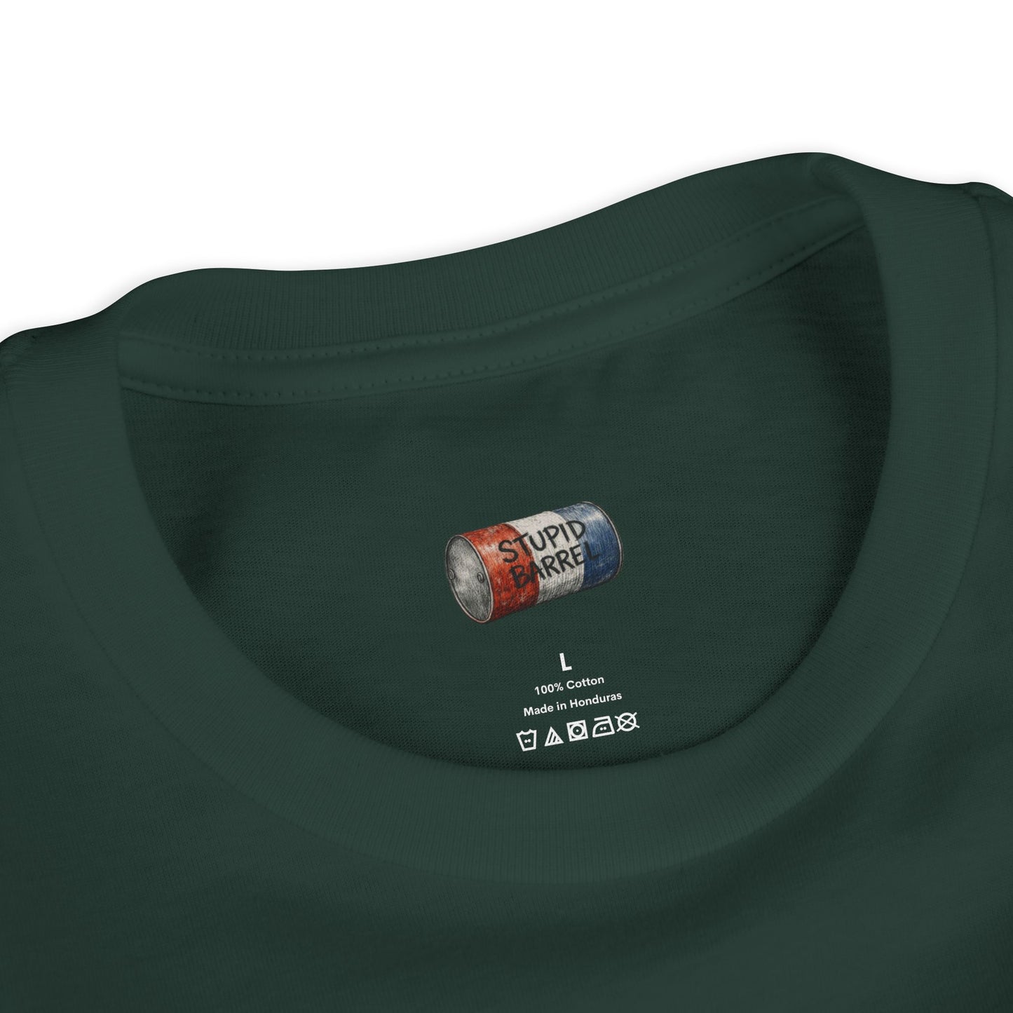 Youth Tee — Rodeo Cowgirl with Patriotic Barrel Graphic