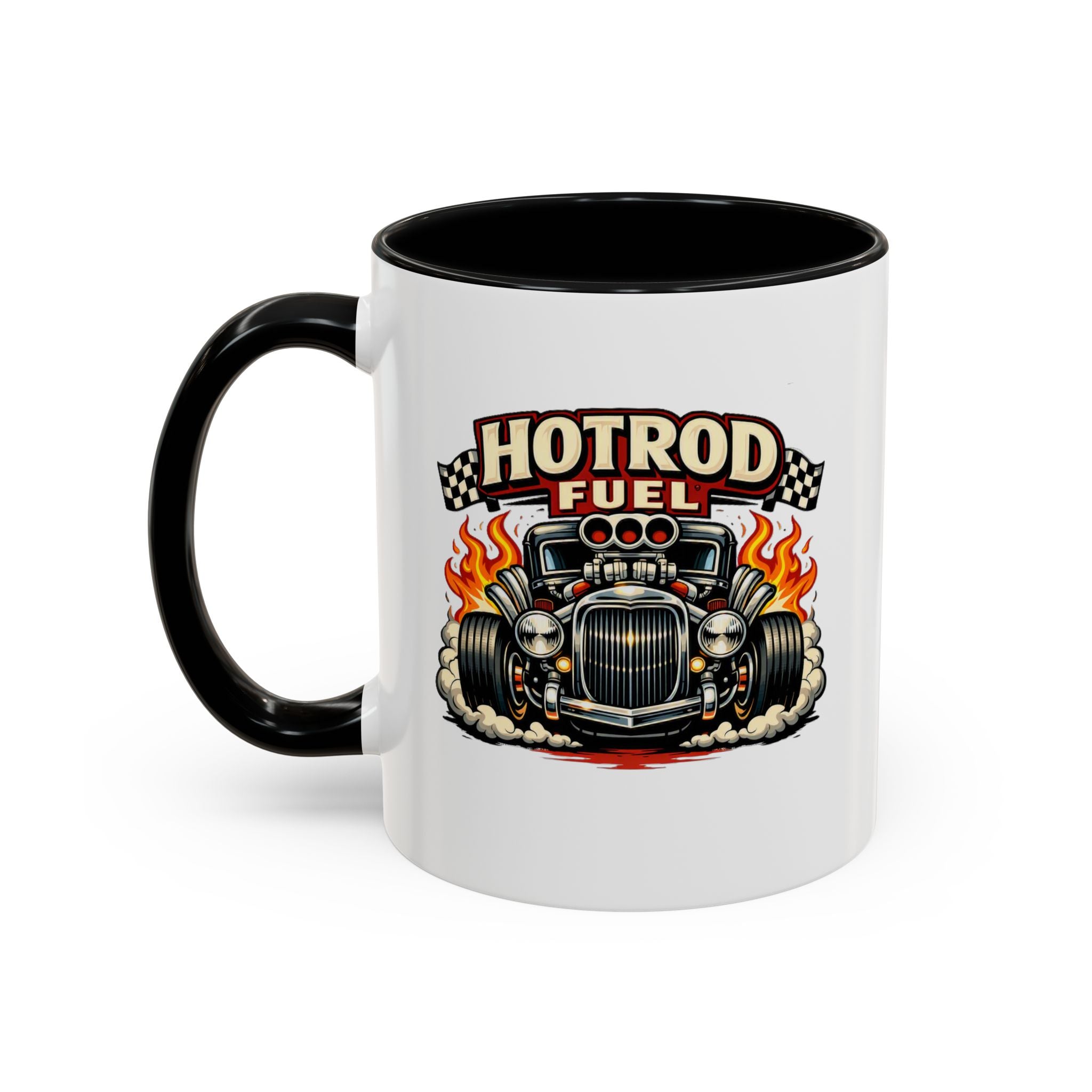 Hot Rod Fuel Coffee Mug — Vintage Muscle Car Racing Accent Mug