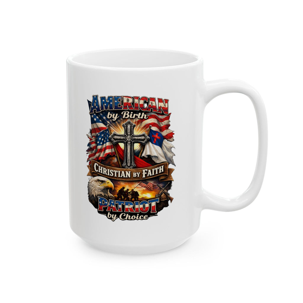 Patriotic Eagle Ceramic Mug - American Flag Skull Design (11oz, 15oz)
