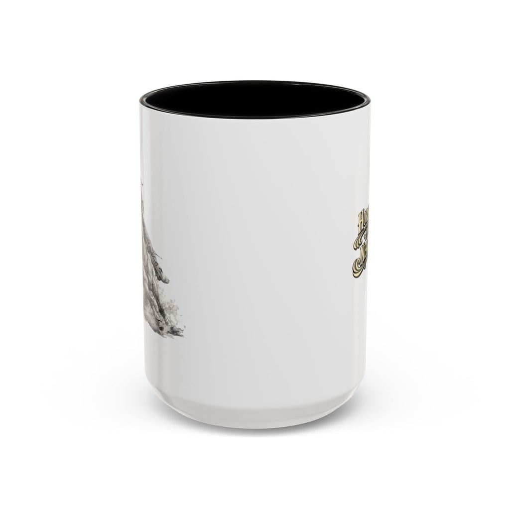 Barrel Racing Coffee Mug — "Horse and Rider Focused on the Next Barrel"